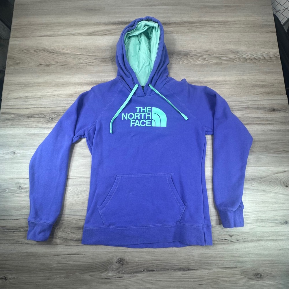The‎ North Face Purple Mint Logo Hoodie Sweatshirt Women's Size Medium
